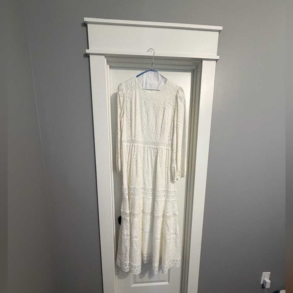 Antonio Melani White Eyelet Maxi Dress